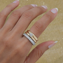 Double Band with Illusion-Set Diamond c1930