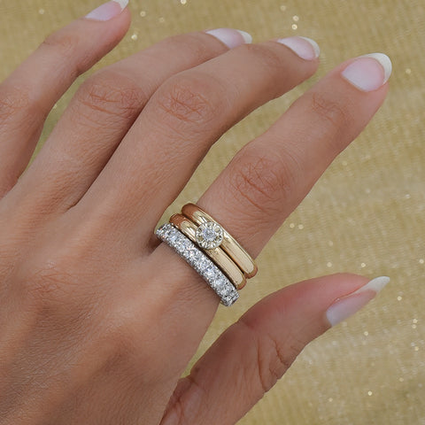 Double Band with Illusion-Set Diamond c1930