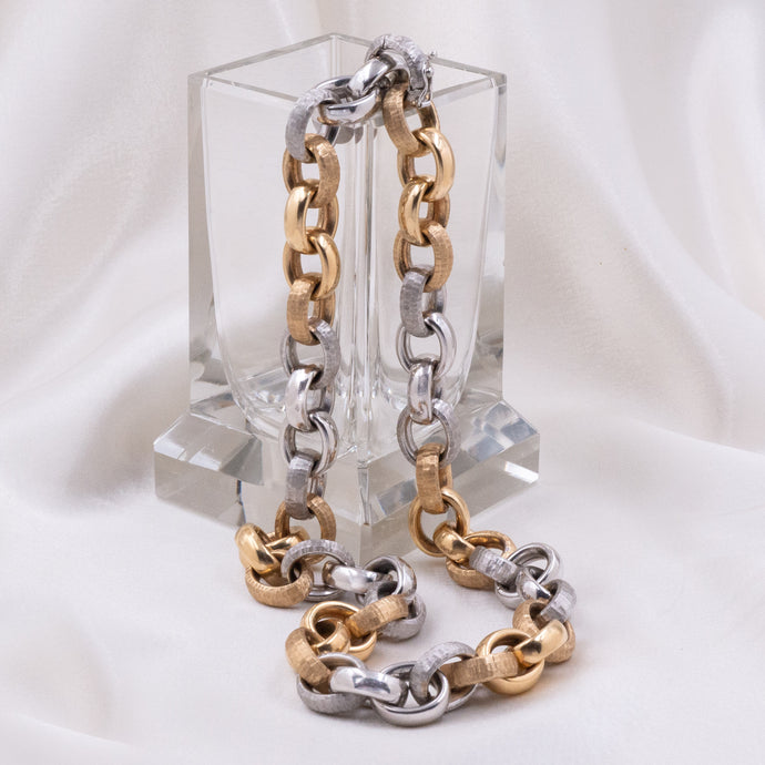 Chunky Two-Tone Cable Chain Necklace
