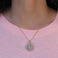 Pearl & Diamond Star-Flower Pin Pendant c1890