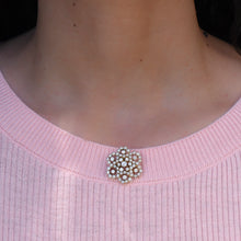 Pearl & Diamond Star-Flower Pin Pendant c1890