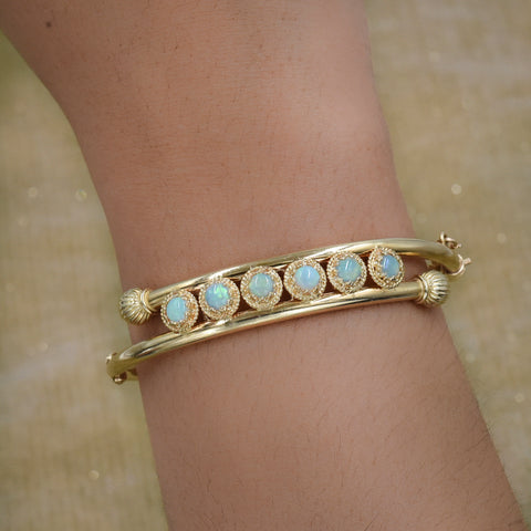 Victorian Revival Opal Bangle c1930