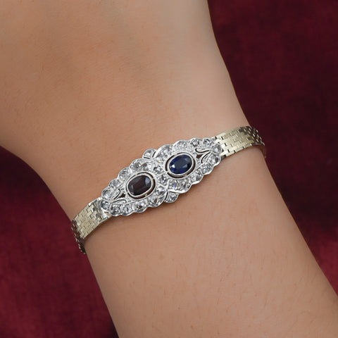 Antique Ruby & Sapphire Duet Bracelet