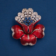 Alfred Philippe for Trifari Red Flower Fur Clip