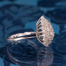 Pear-Shaped Diamond Cluster Ring