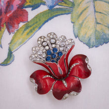 Alfred Philippe for Trifari Red Flower Fur Clip