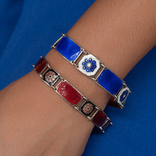 David Andersen Blue Enamel & Sterling Bracelet