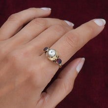 Georgian Natural Pearl & Garnet Ring