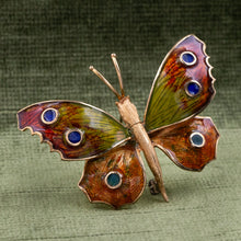 Guilloché Enamel Butterfly Brooch