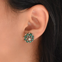 Thai Princess Emerald & Diamond Earrings c1960