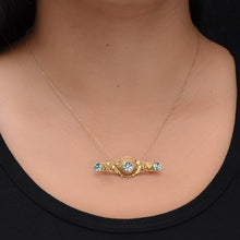 Antique Natural Blue Topaz Bar Pin c1917
