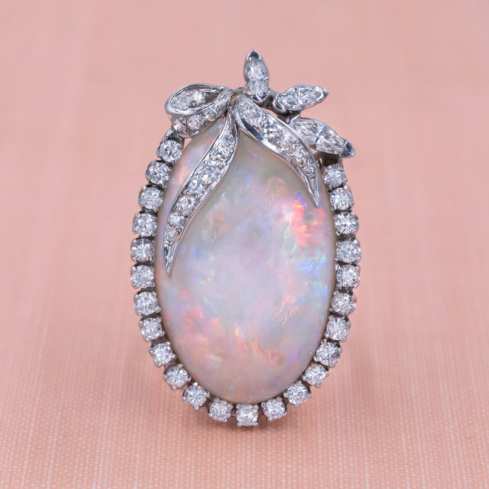 Opal and Diamond Statement Cocktail Ring