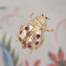 Ladybug Brooch with Fine Rubies