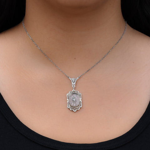 Art Deco Camphor Glass Necklace c1920