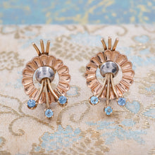 Two-tone Retro Aquamarine Earrings