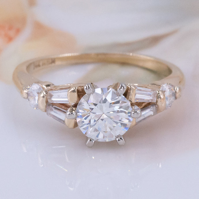 Transitional Diamond in Split Baguette Setting