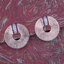 Retro Ruby and Diamond Disk Earrings