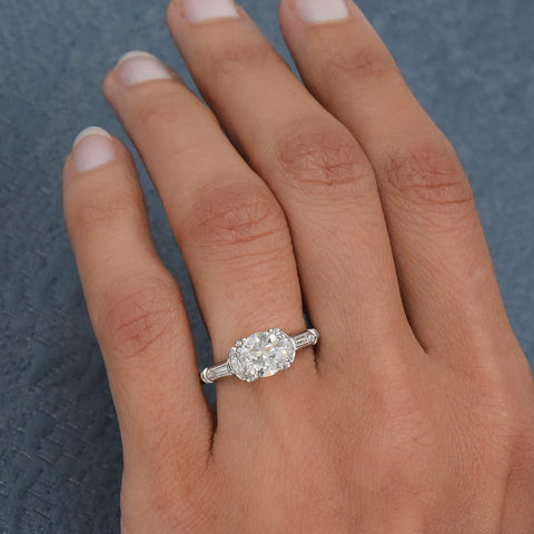 Mid-Century 1.30 Carat Transitional Diamond Ring