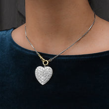 Pavé Diamond Heart Pin/Pendant c1950