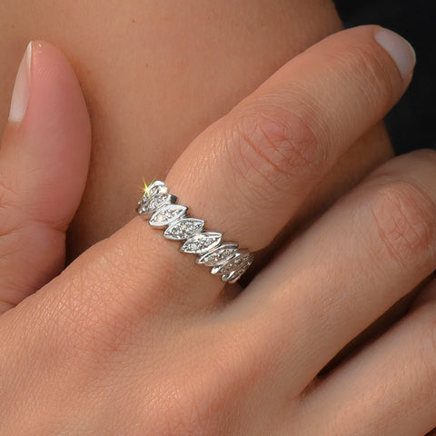 Diamond Eyelet Wide Eternity Band c1950