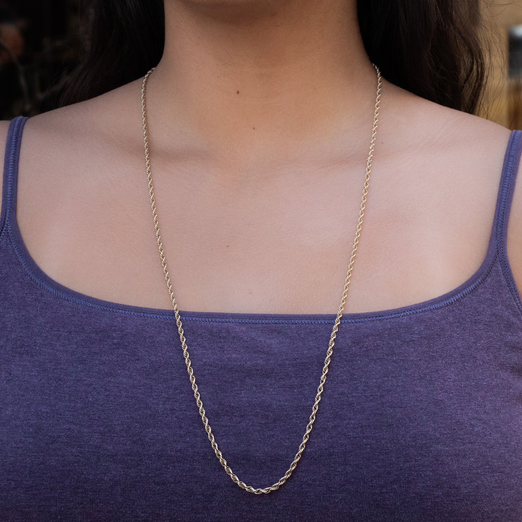 30 Inch 14 Karat Rope Chain – Pippin Vintage Jewelry