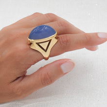 Blue Chalcedony Statement Ring