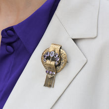 Amethyst Memorial Brooch Pendant