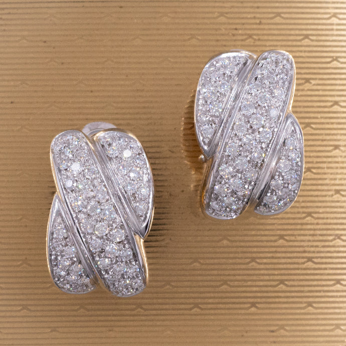 Pavé Diamond Crossover Earrings