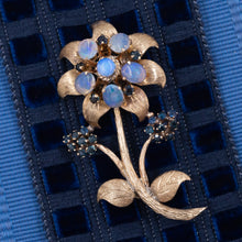 Opal & Sapphire Flower Pin c1930