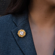 Hand-Painted Diamond Portrait Brooch