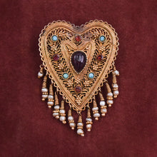 Yemenite Filigree Heart Brooch