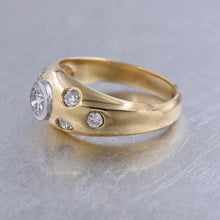 Two-Tone Diamond Bombé Ring c1980