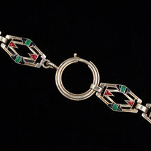 Art Deco Carved Carnelian & Enameled Gold Necklace