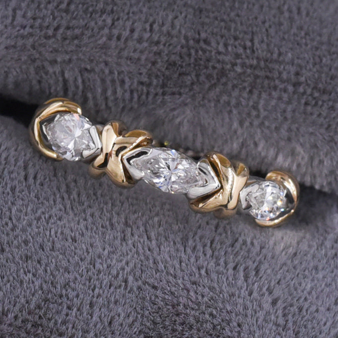 Two-Tone Marquise Diamond Eternity Band