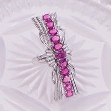 Pink Sapphire & Diamond Elongated Cocktail Ring c1960