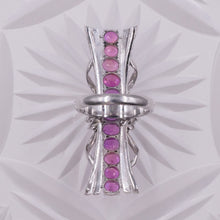 Pink Sapphire & Diamond Elongated Cocktail Ring c1960