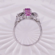 Pink Sapphire & Diamond Elongated Cocktail Ring c1960