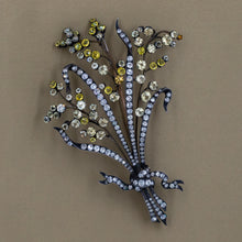 French Paste Flower Spray Brooch c1860