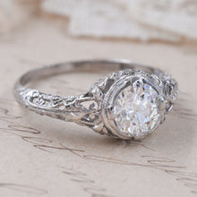 Art Deco One Carat Diamond Filigree Ring