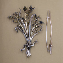 French Paste Flower Spray Brooch c1860