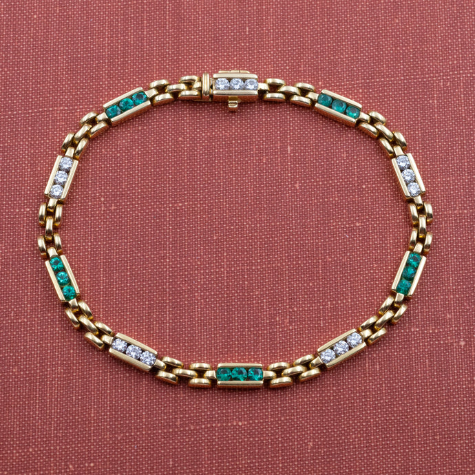 Colombian Emerald & Diamond Bracelet c. 1960s