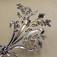 French Paste Flower Spray Brooch c1860