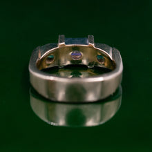 Modern Diamond and Emerald Elevated Band c1980