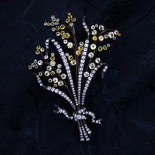 French Paste Flower Spray Brooch c1860