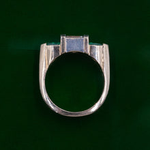 Modern Diamond and Emerald Elevated Band c1980