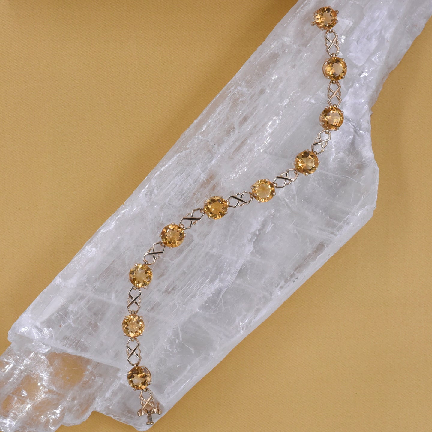 Citrine Lattice Link Bracelet