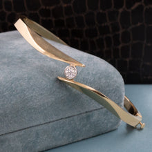 Diamond Solitaire Bypass Bangle c1980