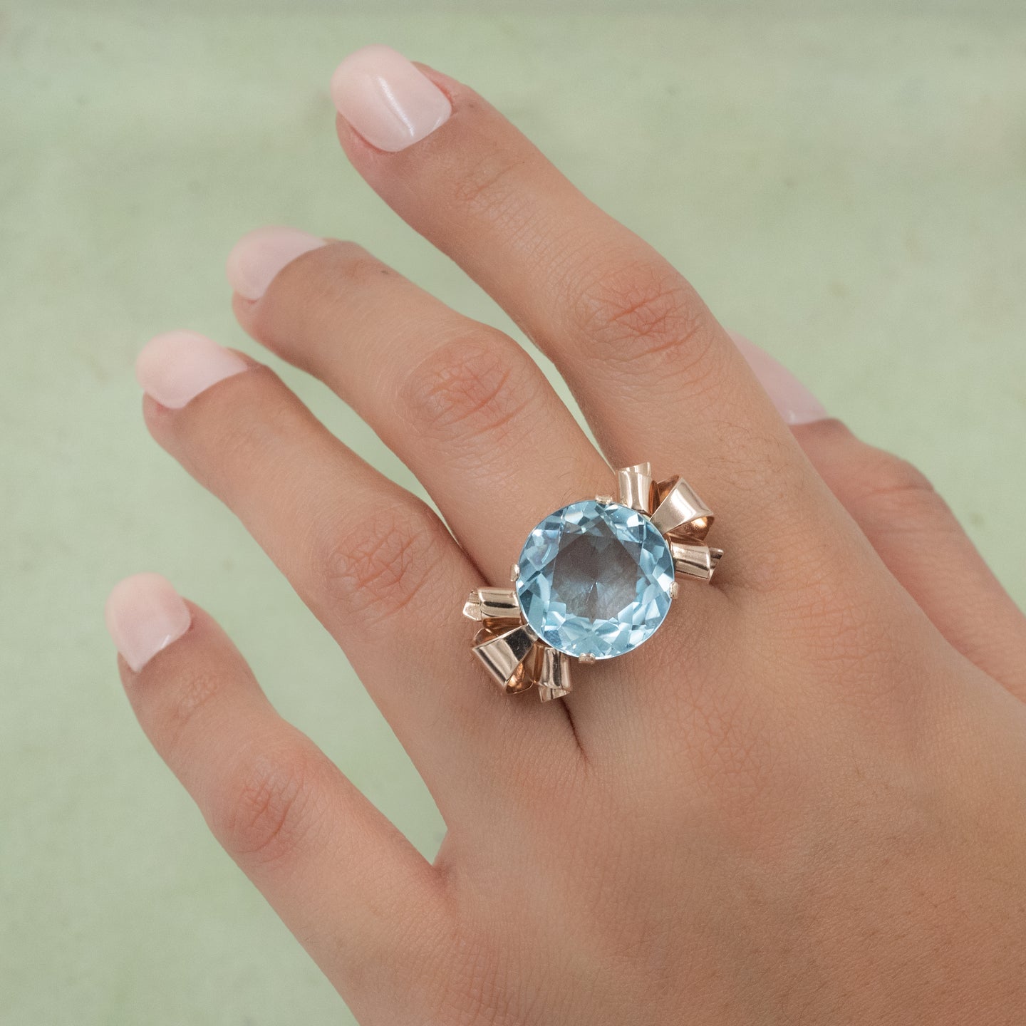 Princess Diana replica ring blue aquamarine ring