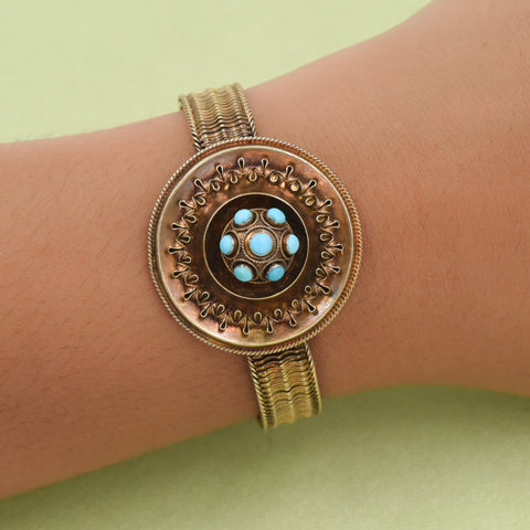 Etruscan Revival Locket Bracelet c1870
