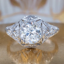 Art Deco 1.59 Carat Diamond Filigree Ring c1920